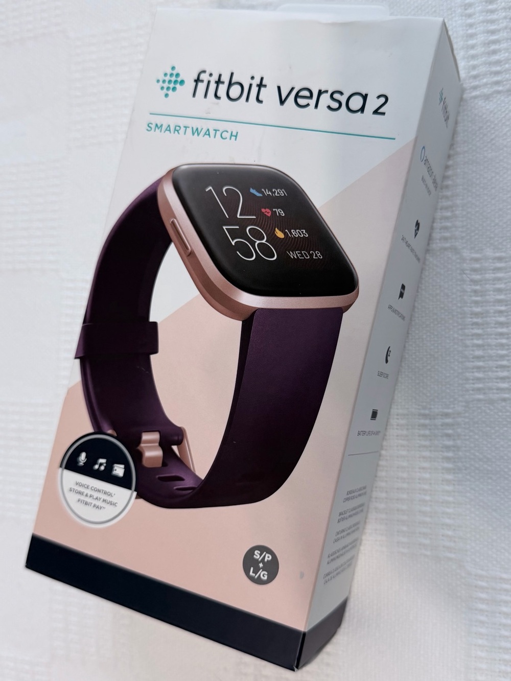 fitbit Versa 2 Smartwatch - Deep Purple with Rose Gold Case - Picture 8 of 16